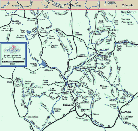 Northern New Mexico Fly Fishing Map